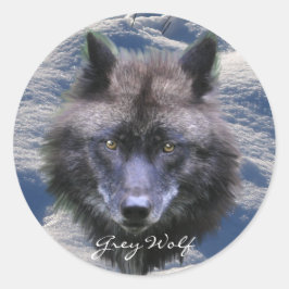 GRAY WOLF HEAD & SNOW Wildlife Supporter Stickers