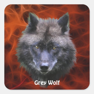 GRAY WOLF HEAD Wildlife Supporter Stickers
