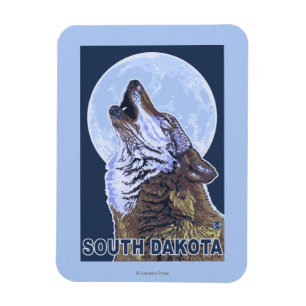 Gray Wolf HowlingSouth Dakota Magnet