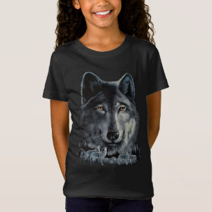 Gray Wolf Kids - Schwarz im Dunkeln T-Shirt