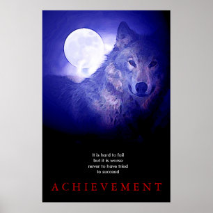 Gray Wolf Motivierend Einzigartig Blaue Nacht Full Poster