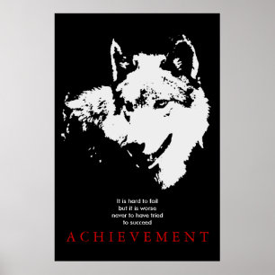 Gray Wolf Motivierend Pop Kunst, Kultur Poster