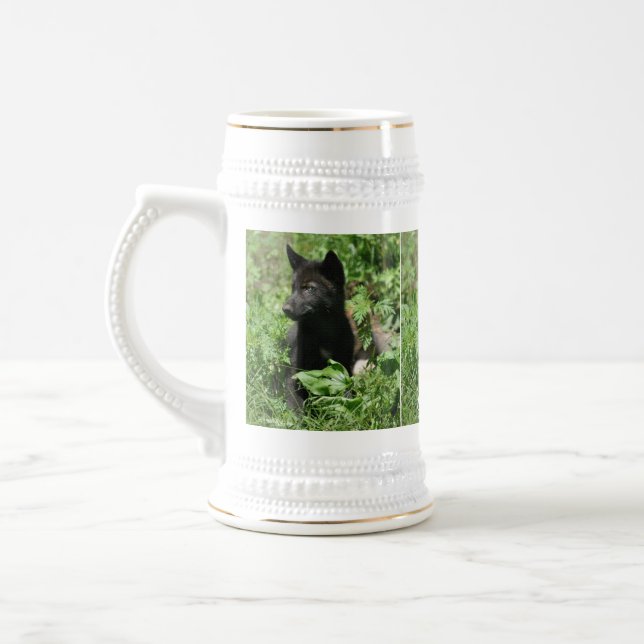 Gray Wolf Pup Wildlife Fotografy Tasse (Links)