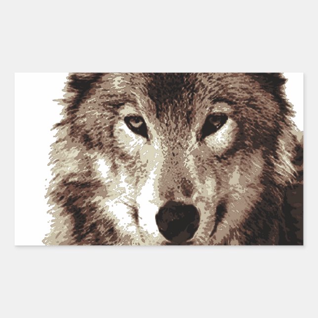 Gray Wolf Rechteckiger Aufkleber (Vorderseite)