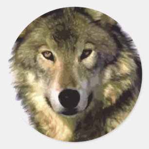 Gray Wolf Runder Aufkleber