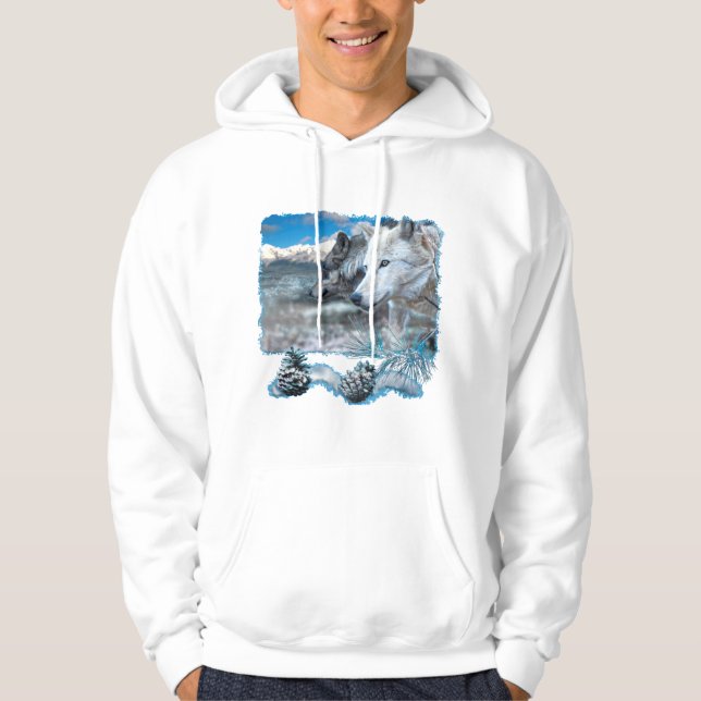 Gray Wolf "SENTINEL WOLVES" Hoodie (Vorderseite)
