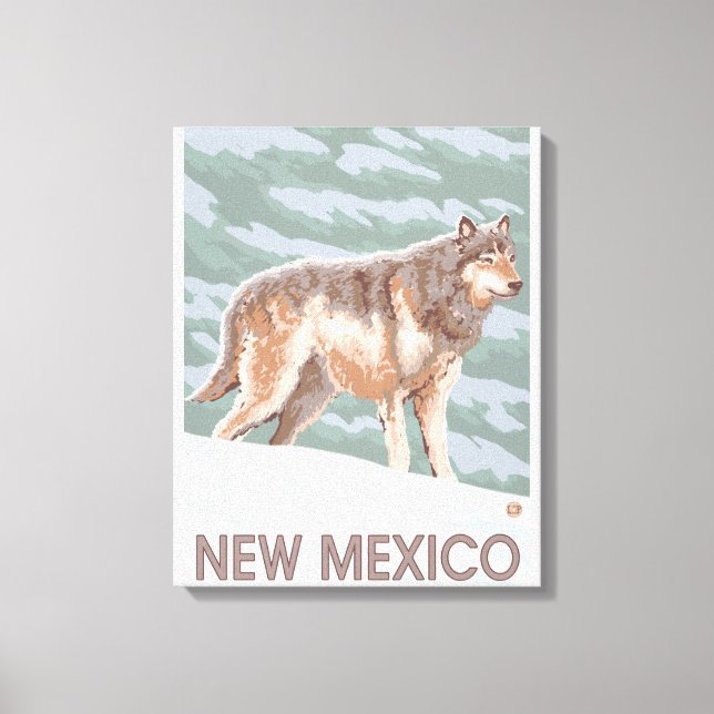 Gray Wolf StandingNew Mexico Leinwanddruck (Vorderseite)