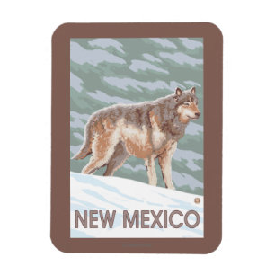 Gray Wolf StandingNew Mexico Magnet