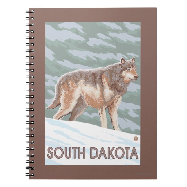 Gray Wolf StandingSouth Dakota Notizblock (Vorderseite)