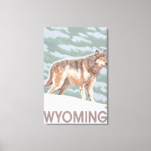 Gray Wolf StandingWyoming Leinwanddruck