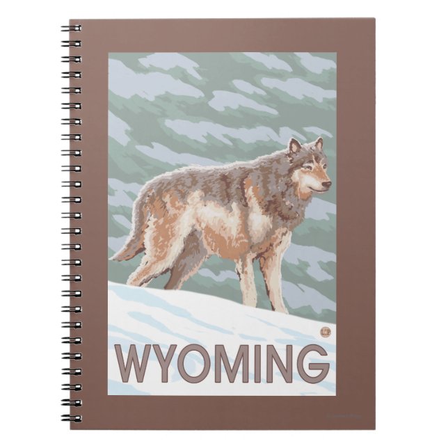 Gray Wolf StandingWyoming Notizblock (Vorderseite)