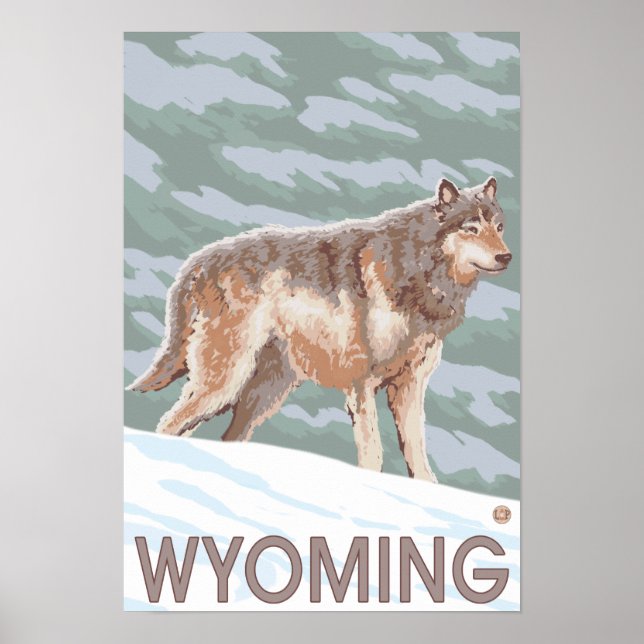 Gray Wolf StandingWyoming Poster (Vorne)