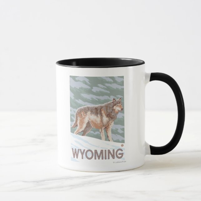 Gray Wolf StandingWyoming Tasse (Rechts)