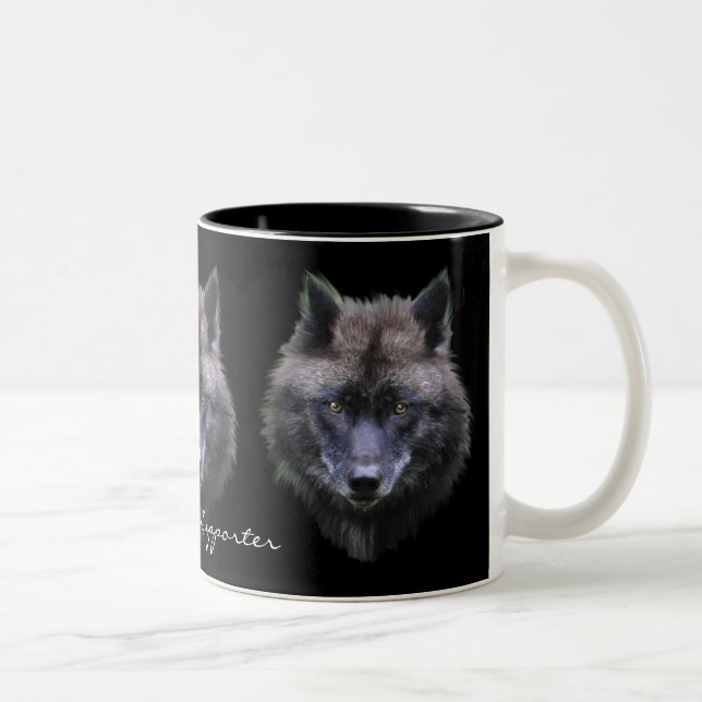 GRAY WOLF SUPPORTER Wildlife Gift Tasse (Rechts)