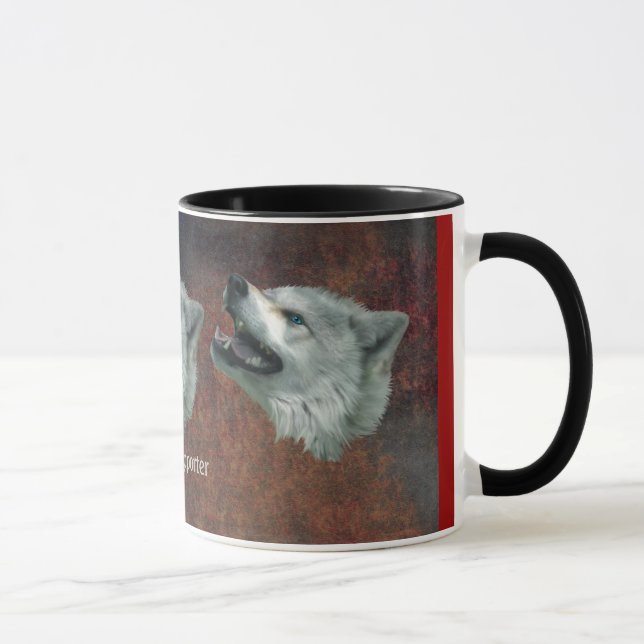 GRAY WOLF SUPPORTER Wildlife Gift Tasse (Rechts)