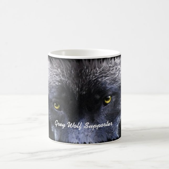 GRAY WOLF SUPPORTER Wolf Eyes Wildlife Gift Tasse (Mittel)