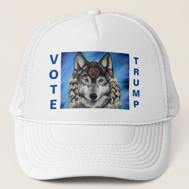 Gray Wolf Trucker Hat Truckerkappe (Vorderseite)