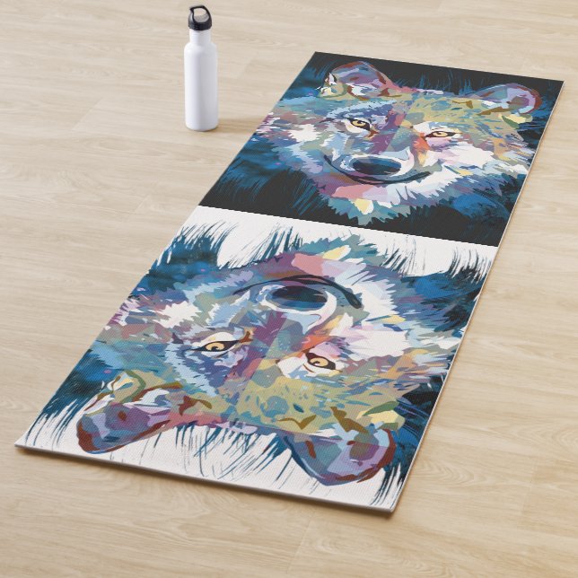 Gray Wolf Yoga Mat - Wolf Head Yogamat Yogamatte (Beispiel)