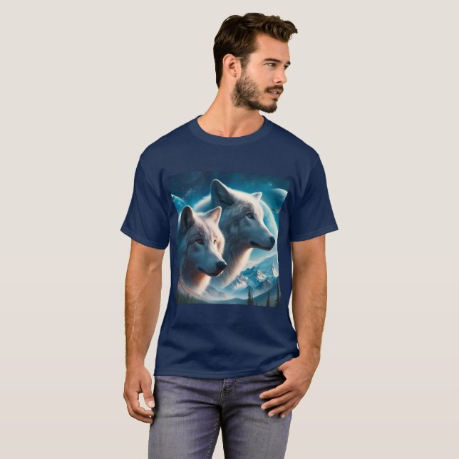 Gray Wolves Blue Mens T-Shirt (Vorne ganz)