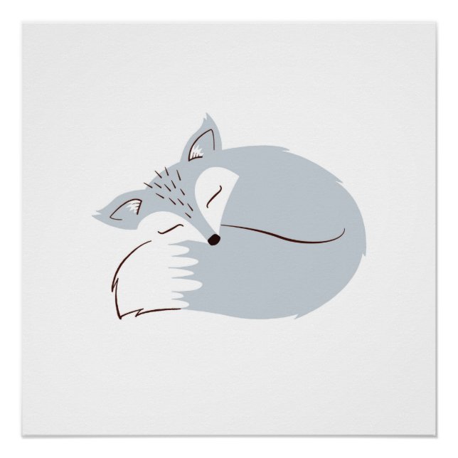 Gray Woodland Fox Poster (Vorderseite)