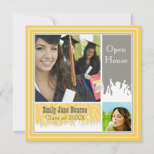 Gray & Yellow Senior Picture Class 2012 Einladung