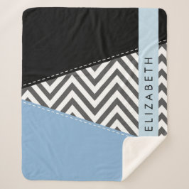 Gray Zigzag, grau Zickzack, blau, Ihr Name Sherpadecke