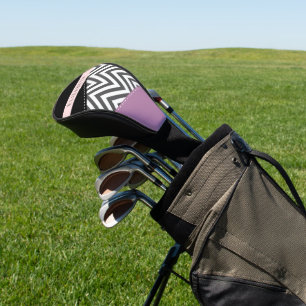 Gray Zigzag, grau Zickzack, Lila, Ihr Name Golf Headcover