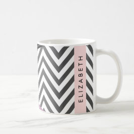 Gray Zigzag, grau Zickzack, Lila, Ihr Name Kaffeetasse