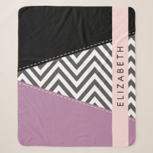 Gray Zigzag, grau Zickzack, Lila, Ihr Name Sherpadecke