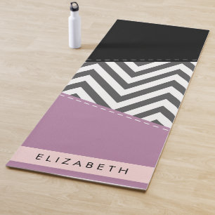 Gray Zigzag, grau Zickzack, Lila, Ihr Name Yogamatte