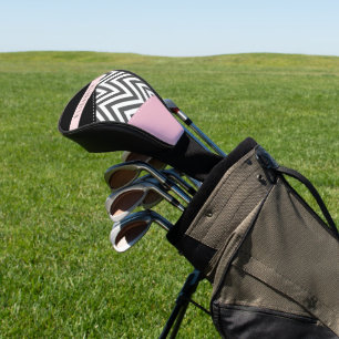 Gray Zigzag, grau Zickzack, rosa, Ihr Name Golf Headcover