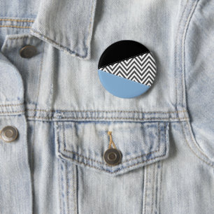 Gray Zigzag, grau Zickzack, Zigzag Muster, blau Button