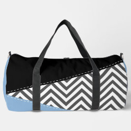 Gray Zigzag, grau Zickzack, Zigzag Muster, blau Duffle Bag