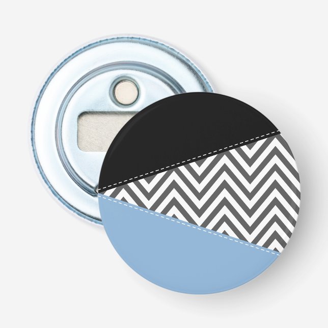 Gray Zigzag, grau Zickzack, Zigzag Muster, blau Flaschenöffner (Vorderseite)