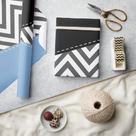 Gray Zigzag, grau Zickzack, Zigzag Muster, blau Geschenkpapier
