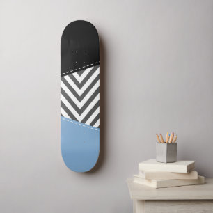 Gray Zigzag, grau Zickzack, Zigzag Muster, blau Skateboard