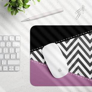 Gray Zigzag, grau Zickzack, Zigzag Muster, Lila Mousepad