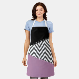 Gray Zigzag, grau Zickzack, Zigzag Muster, Lila Schürze