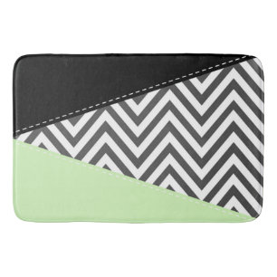 Gray Zigzag, grau Zickzack, Zigzag Muster, Minze Badematte