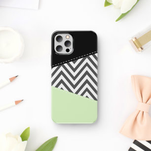 Gray Zigzag, grau Zickzack, Zigzag Muster, Minze Case-Mate iPhone Hülle