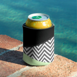 Gray Zigzag, grau Zickzack, Zigzag Muster, Minze Dosenkühler