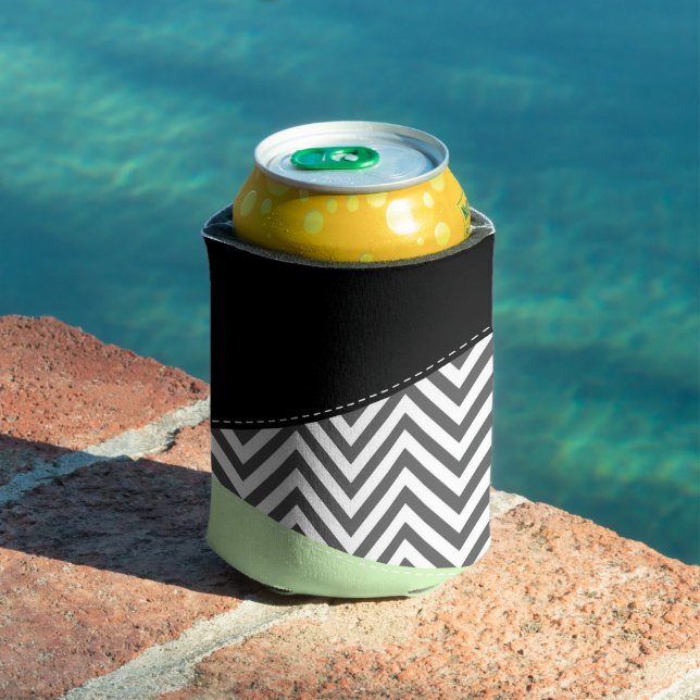 Gray Zigzag, grau Zickzack, Zigzag Muster, Minze Dosenkühler (In Situ Pool)