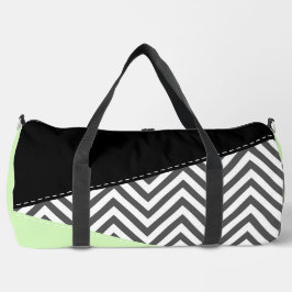 Gray Zigzag, grau Zickzack, Zigzag Muster, Minze Duffle Bag