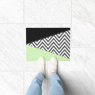 Gray Zigzag, grau Zickzack, Zigzag Muster, Minze Fußmatte