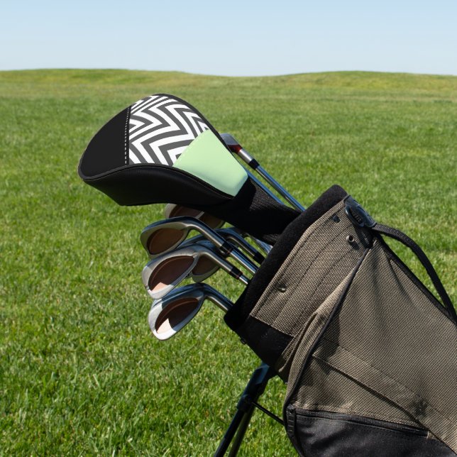Gray Zigzag, grau Zickzack, Zigzag Muster, Minze Golf Headcover (In SItu)