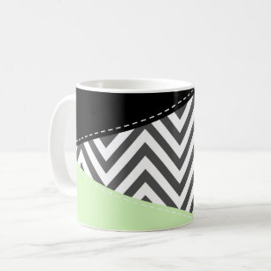 Gray Zigzag, grau Zickzack, Zigzag Muster, Minze Kaffeetasse