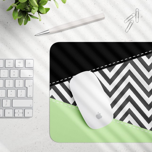Gray Zigzag, grau Zickzack, Zigzag Muster, Minze Mousepad (Von Creator hochgeladen)