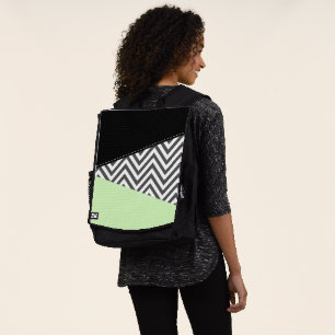 Gray Zigzag, grau Zickzack, Zigzag Muster, Minze Rucksack