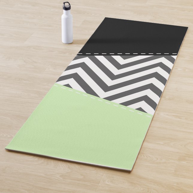 Gray Zigzag, grau Zickzack, Zigzag Muster, Minze Yogamatte (Beispiel)