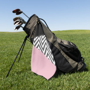 Gray Zigzag, Gray Chevron, Zigzag Pattern, Pink Golfhandtuch